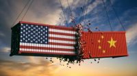 Ilustrasi perang dagang AS dan China. (Shutterstock)