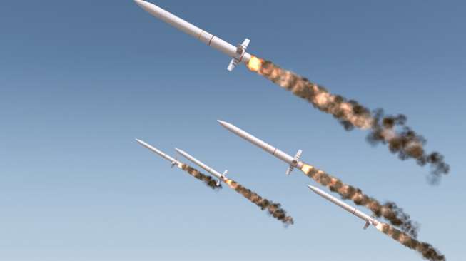 Ilustrasi roket atau misil. [Shutterstock]