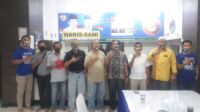 Tim Media dan Publikasi Pemenangan Al Haris-Sani saat berkunjung ke Posko Pemenangan Al Haris-Sani Kabupaten Merangin di Bangko. Foto: Jambiseru.com
