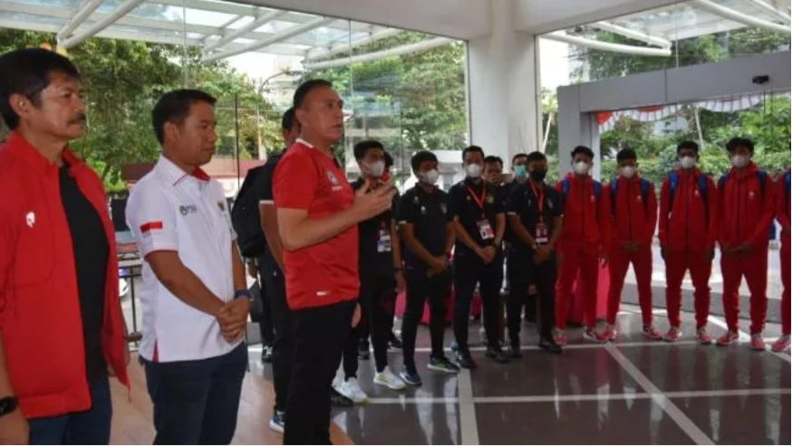 Ketua Umum PSSI, Mochamad Iriawan saat memberikan motivasi kepada skuad Timnas Indonesia U-16.